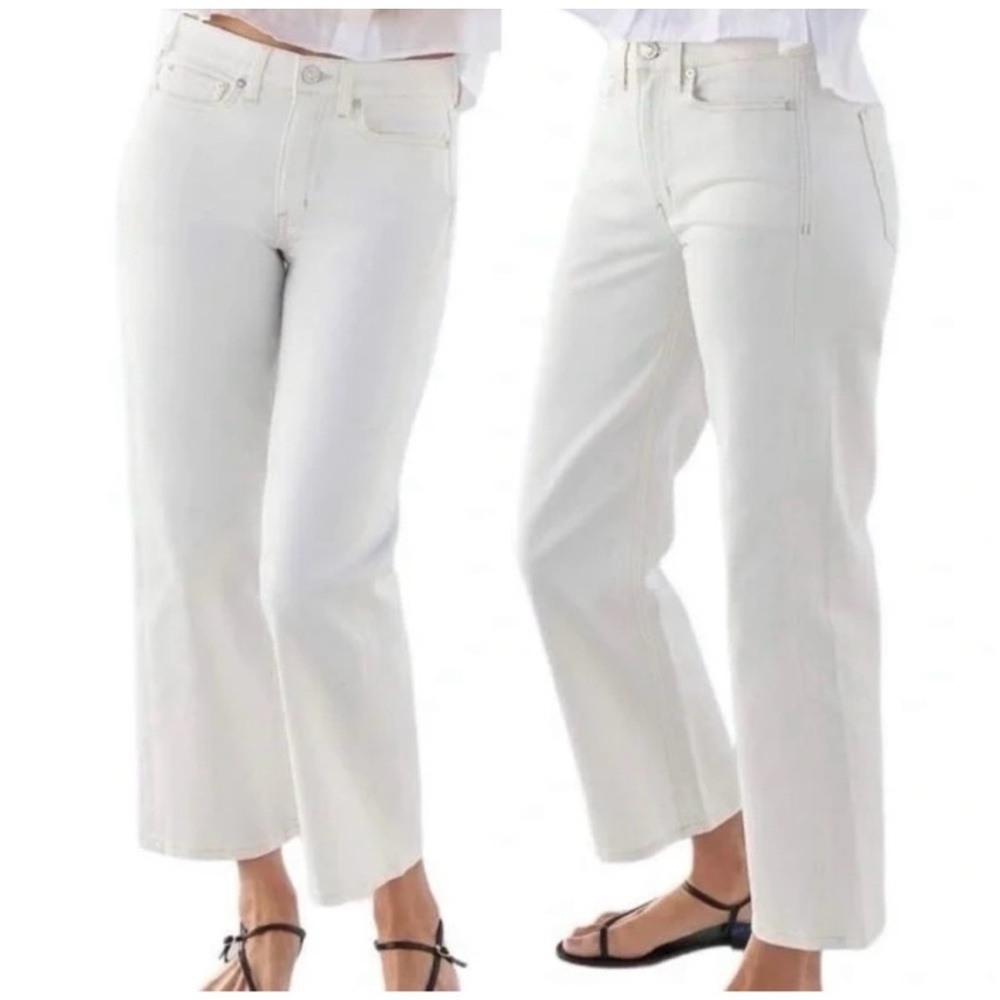 AYR The Easy Easy White Straight Leg Cropped Jeans 34